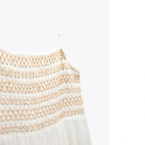 Zara Combination Tiered Dress Size Large - Picture 2 of 5